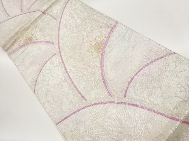 JAPANESE FUKURO OBI / WOVEN PEACOCK FEATHERS